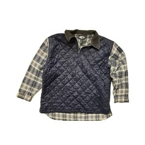 Vintage Wear First Quilted Chore Pullover Men‎ LG Flannel Lined Corduroy Collar